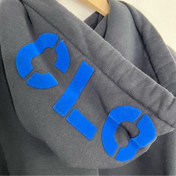 Closed Oversized Printed Logo Hoodie Navy Blue Size Small - Picture 6 of 14